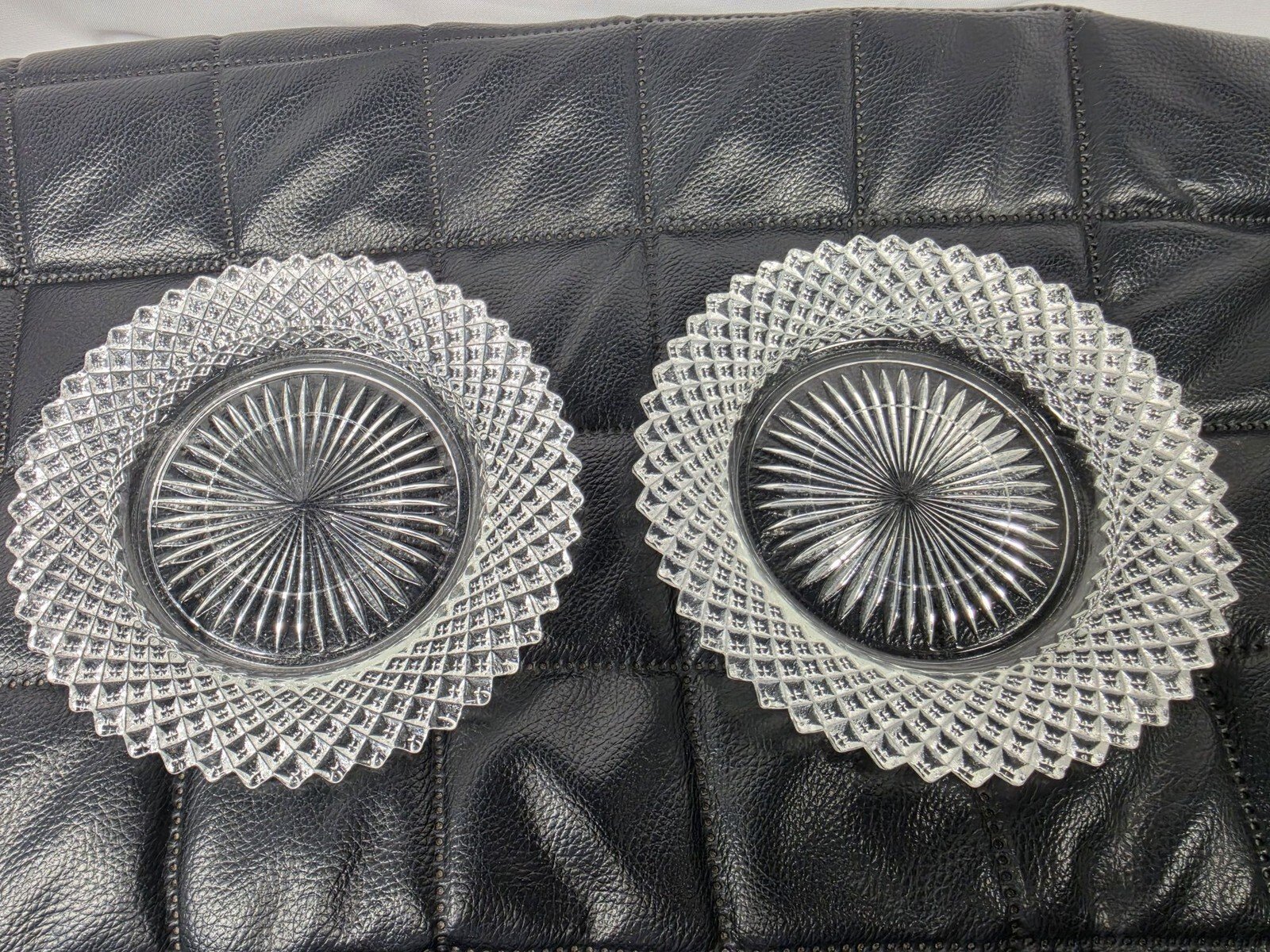 Vintage Anchor Hocking Miss America Depression Glass Saucers, Set of 2