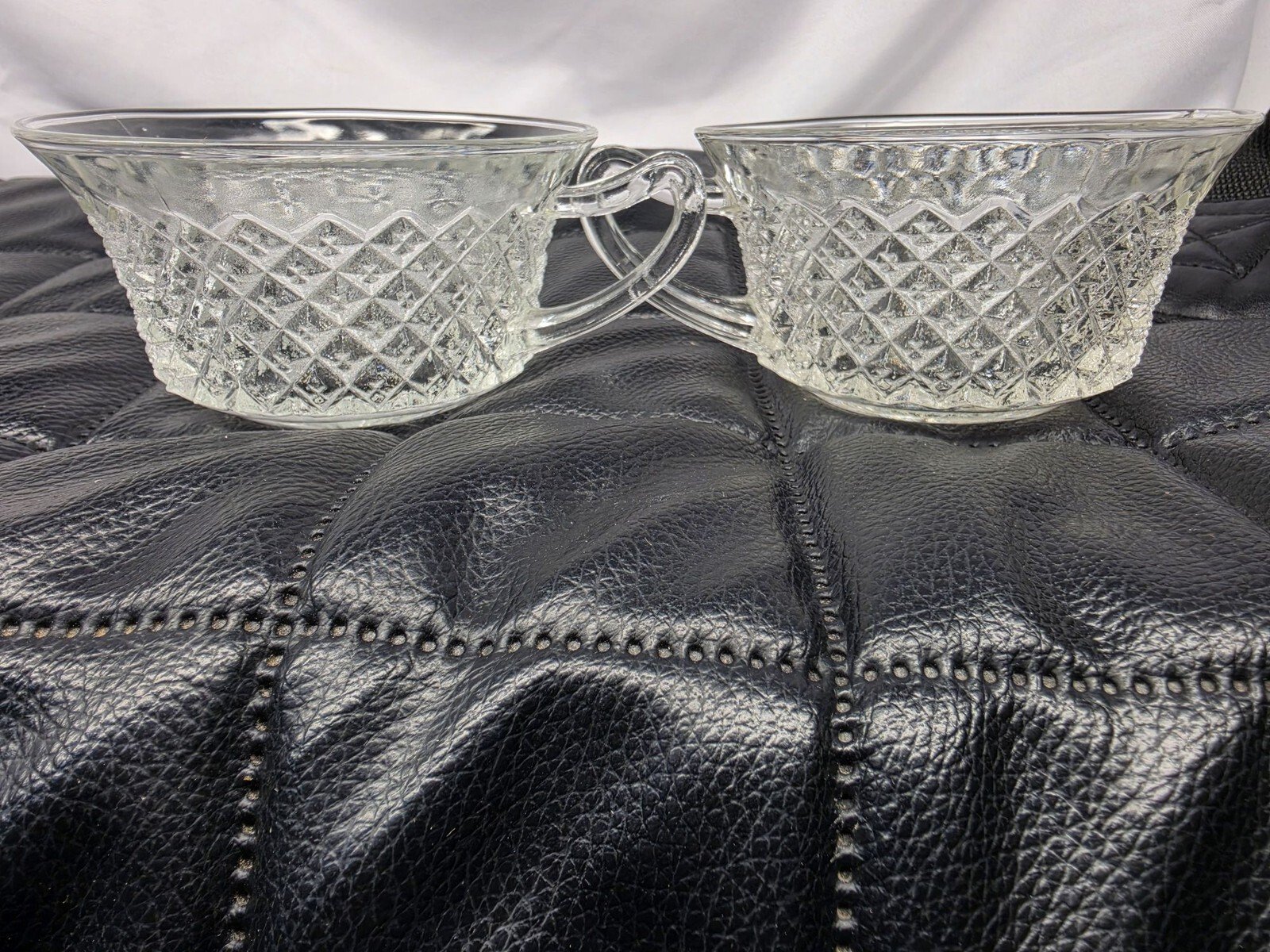 Vintage Anchor Hocking Miss America Depression Glass Tea Cups, Set of 2