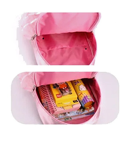 Girls Hot Pink Solid Polyester Dance Backpack Zipper Ruffle Bow Top Ballerina - Image 3