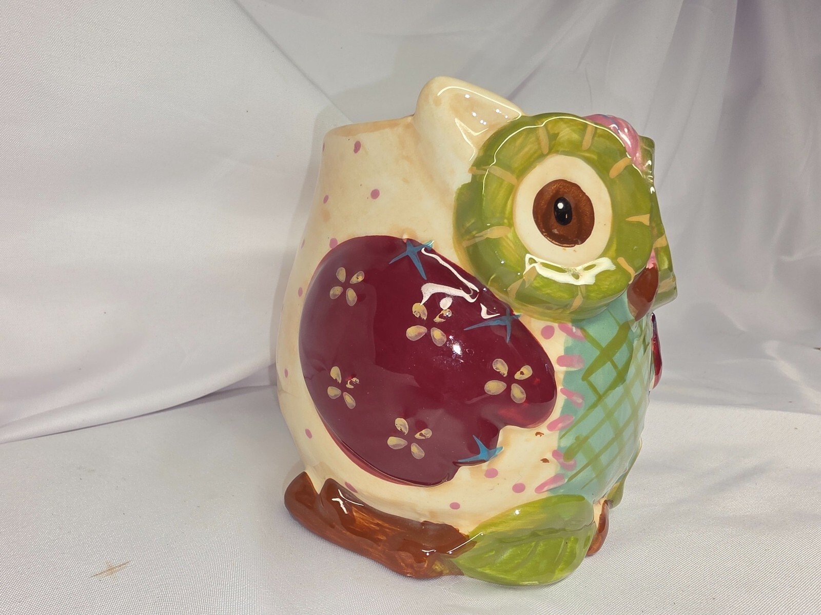 Pier 1 Imports Olli The Owl Mug Hand Painted Dolomite 3D Figural Coffee Cup 2018 - Image 2