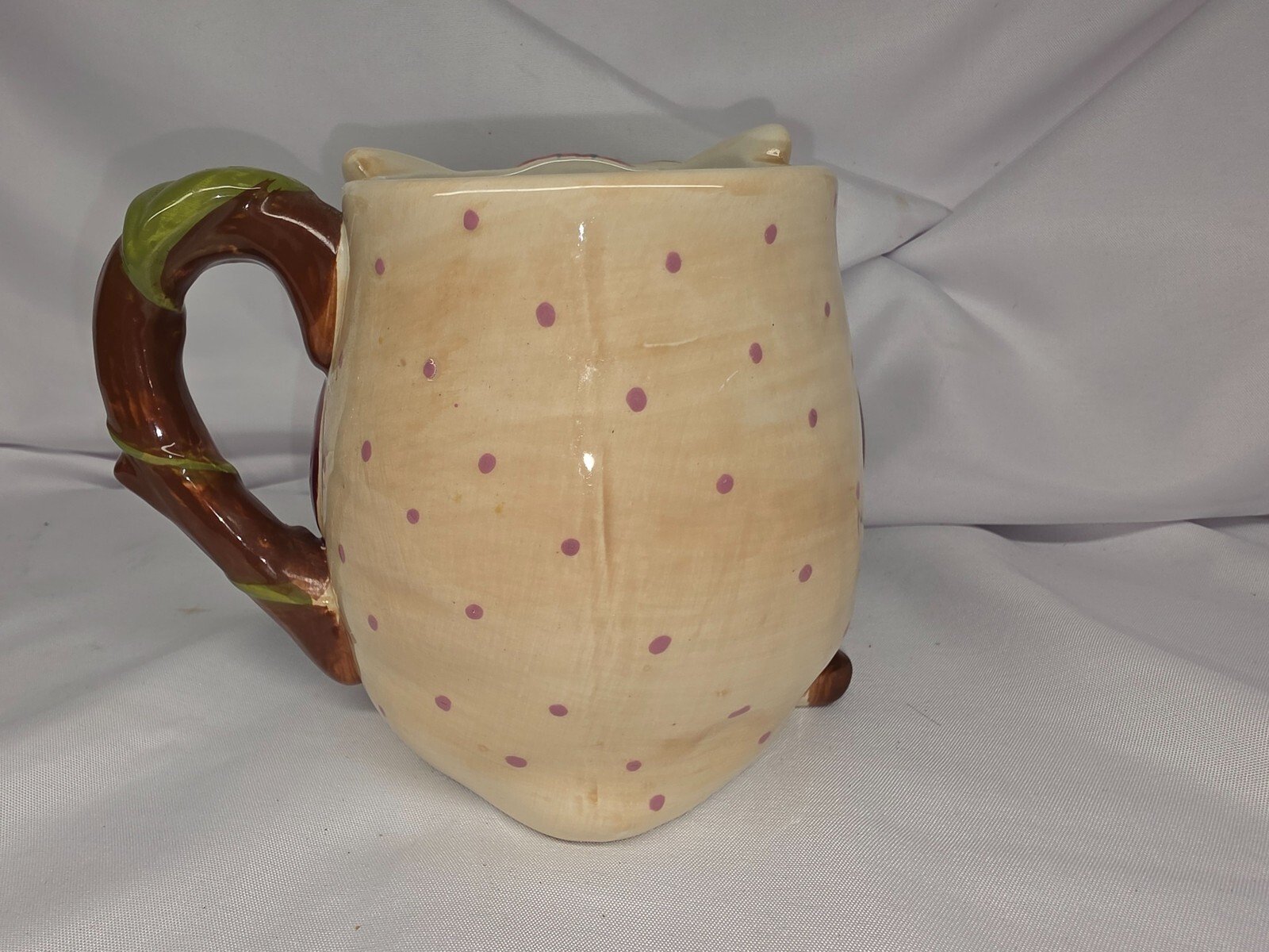 Pier 1 Imports Olli The Owl Mug Hand Painted Dolomite 3D Figural Coffee Cup 2018 - Image 4