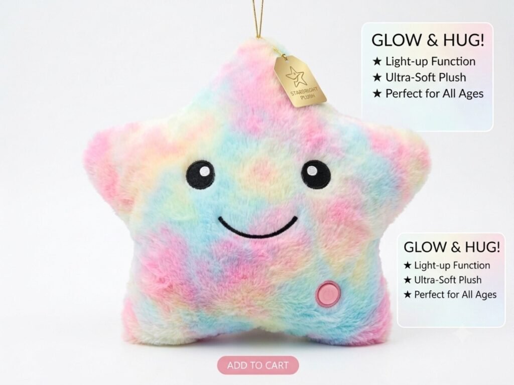 Plush LED Soft Stuffed Cushion Night Light For Home Decor And Kids Gift