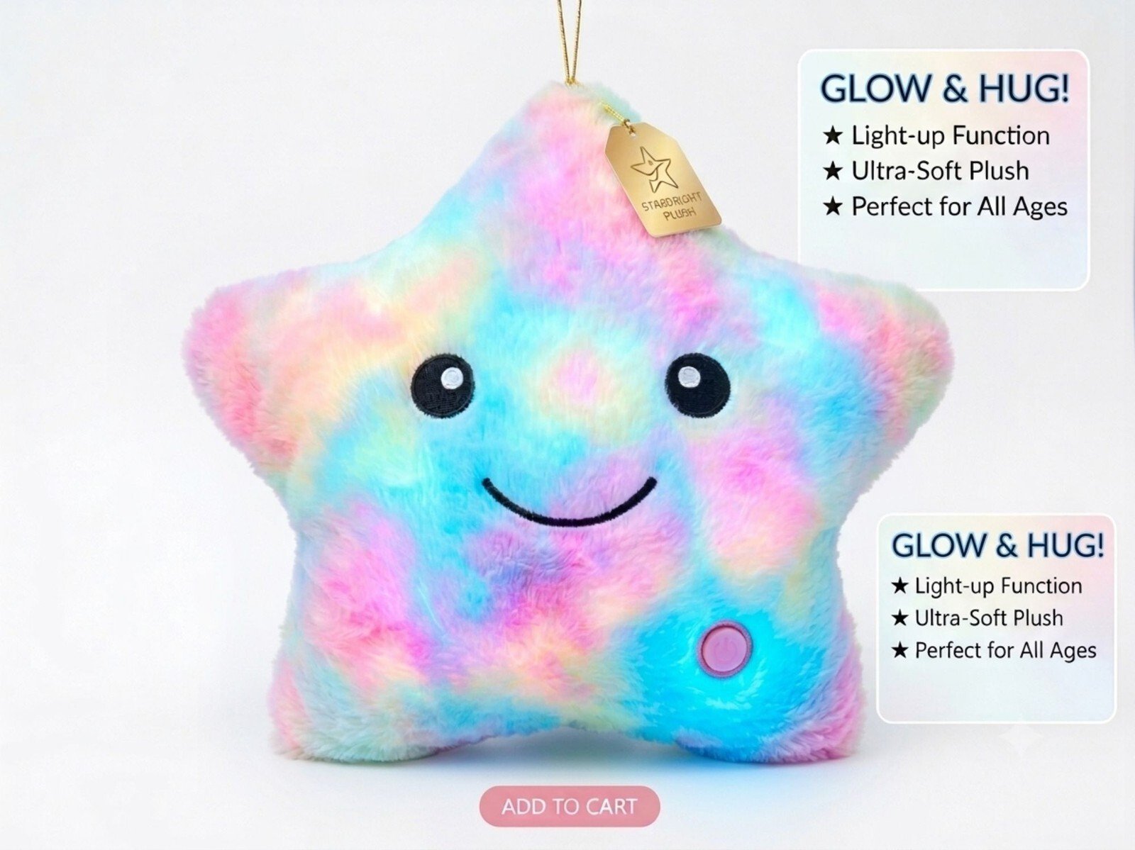 Plush LED Soft Stuffed Cushion Night Light For Home Decor And Kids Gift - Image 2