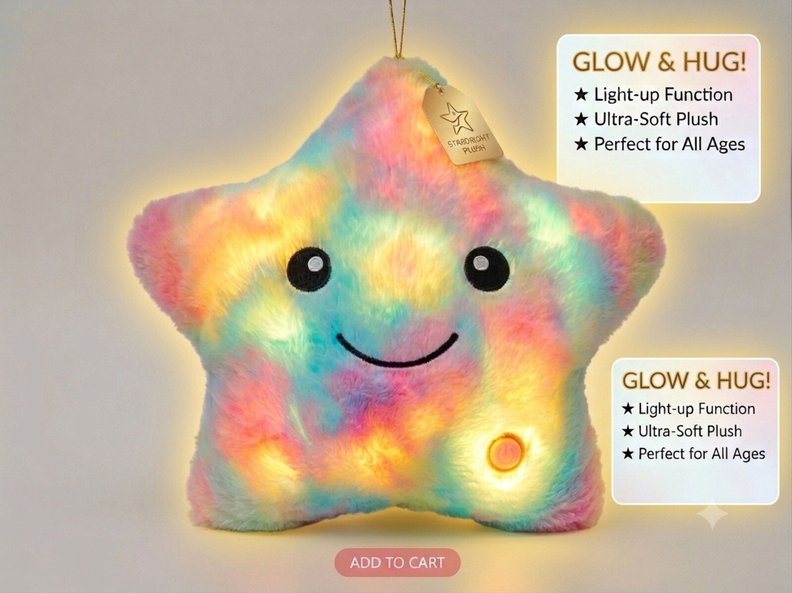 Plush LED Soft Stuffed Cushion Night Light For Home Decor And Kids Gift - Image 3