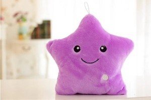 Purple Plush LED Soft Stuffed Cushion Night Light For Home Decor And Kids Gift