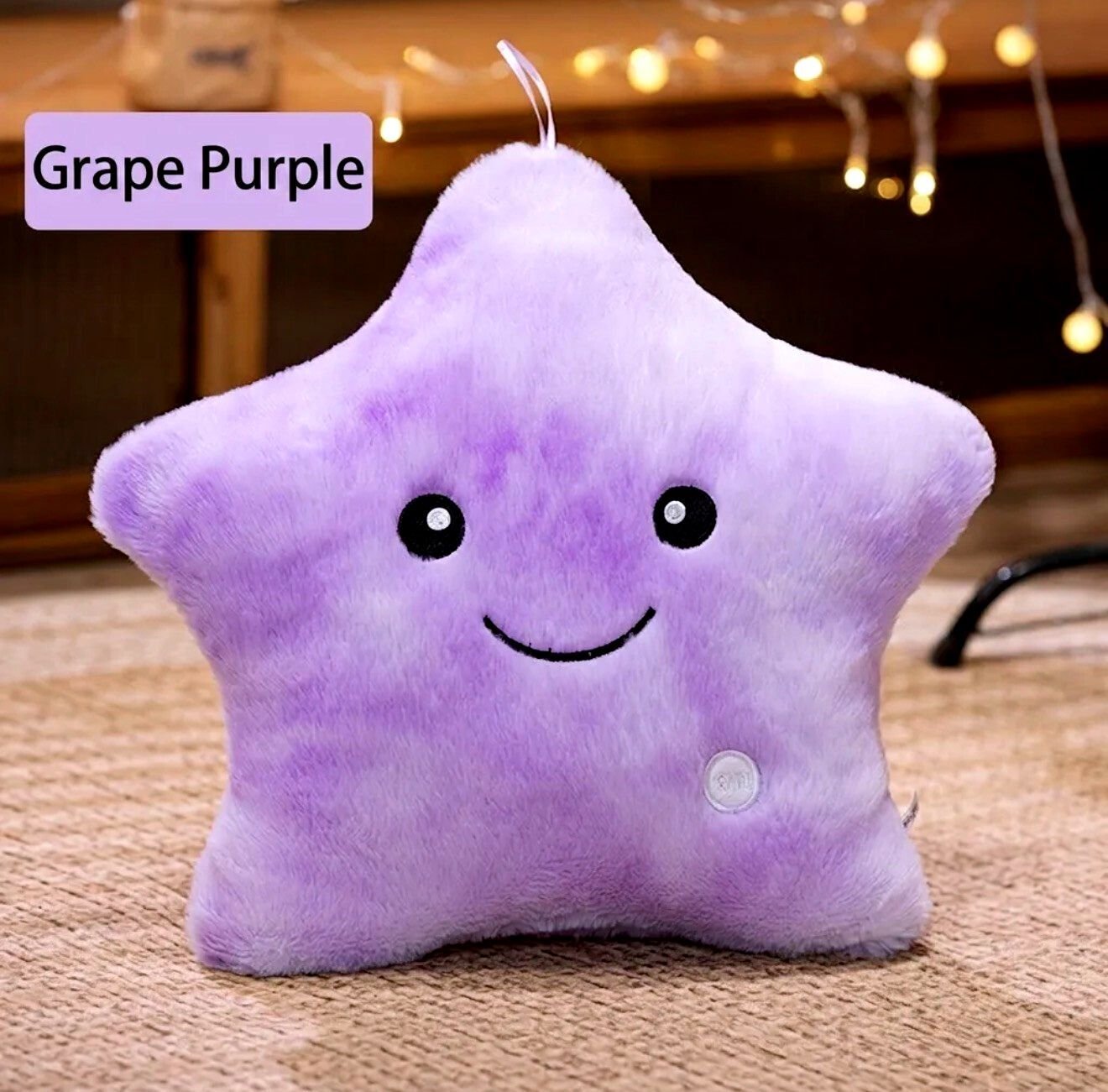 Purple Plush LED Soft Stuffed Cushion Night Light For Home Decor And Kids Gift