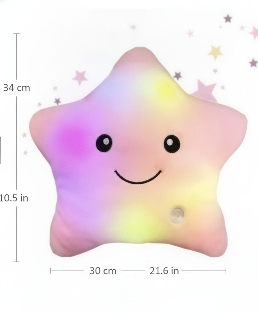 Pink Plush LED Soft Stuffed Cushion Night Light For Home Decor And Kids Gift