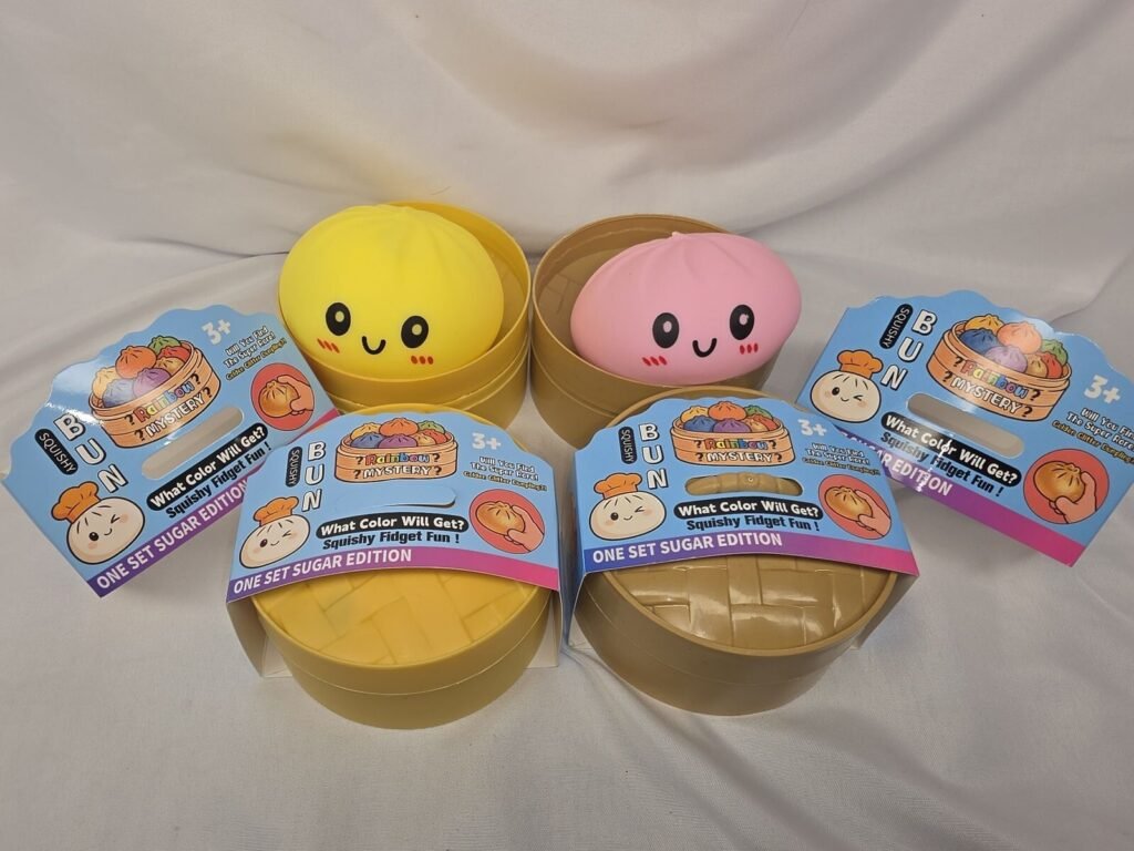 Squishy Bun Mystery Dumpling Fidget Toy Sugar Edition Steamer Basket Fun Gift