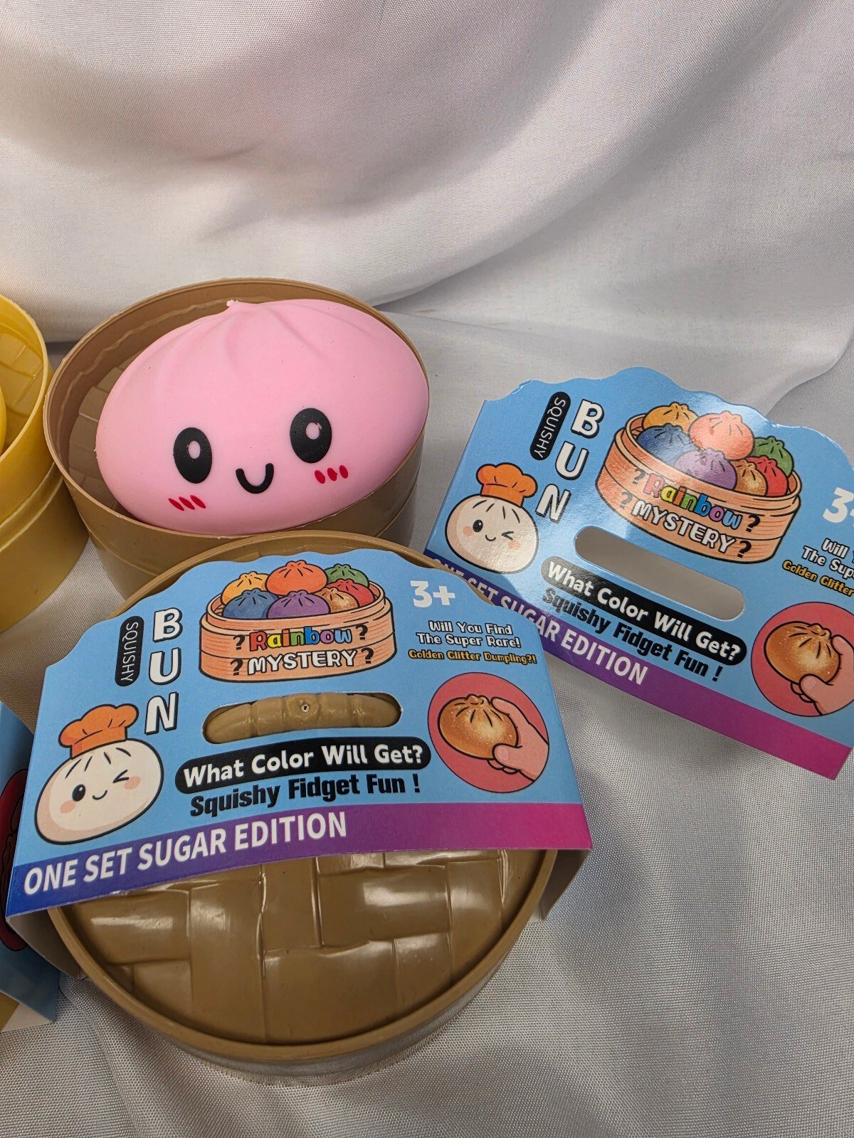 Squishy Bun Mystery Dumpling Fidget Toy Sugar Edition Steamer Basket Fun Gift - Image 3