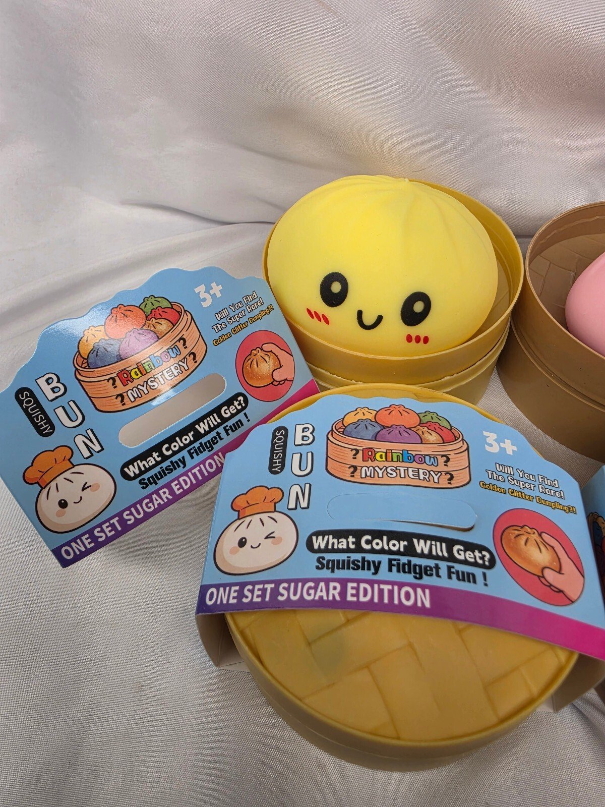 Squishy Bun Mystery Dumpling Fidget Toy Sugar Edition Steamer Basket Fun Gift - Image 4