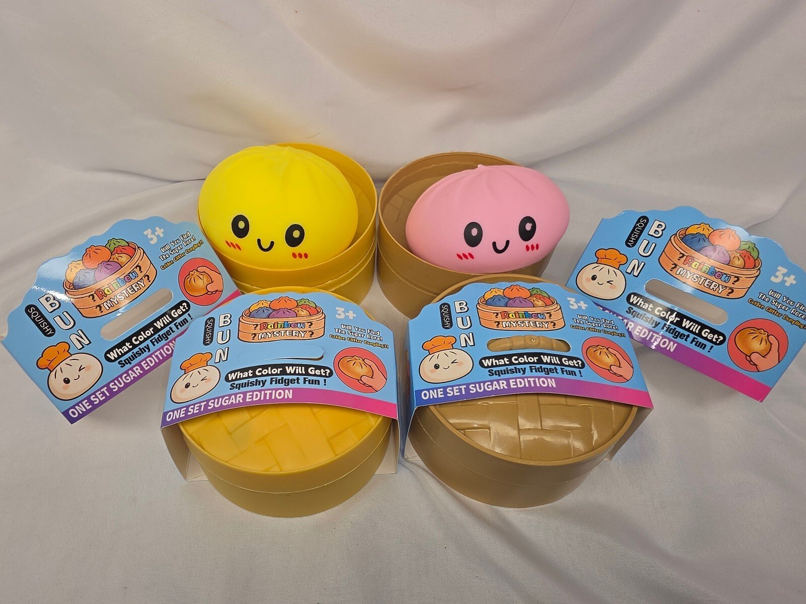 Squishy Bun Mystery Dumpling Fidget Toy Sugar Edition Steamer Basket Fun Gift - Image 5