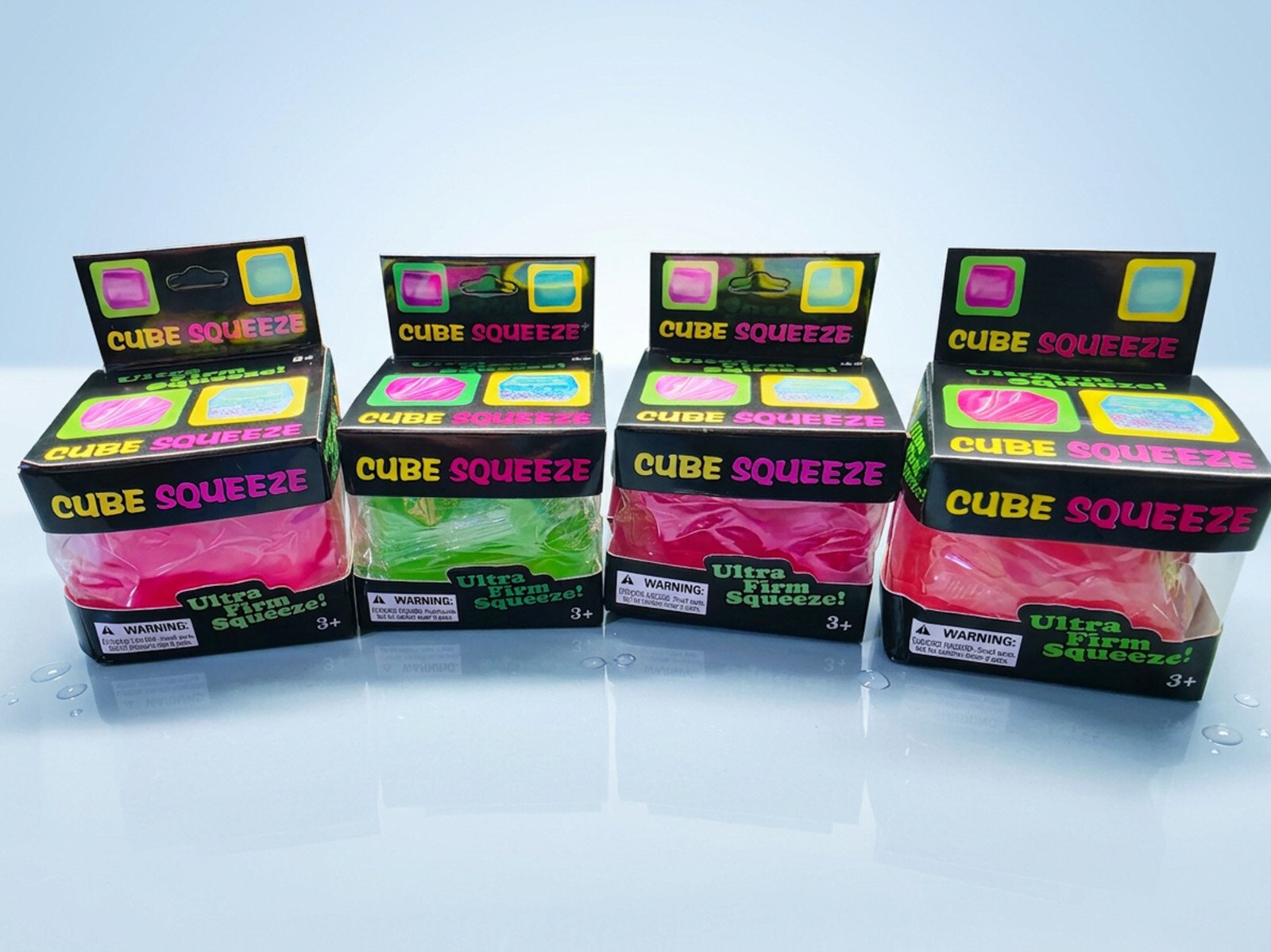 Lot of 4 NeeDoh Like Nice Cube Sensory Squishy Fidget Toy Stress Relief Gift