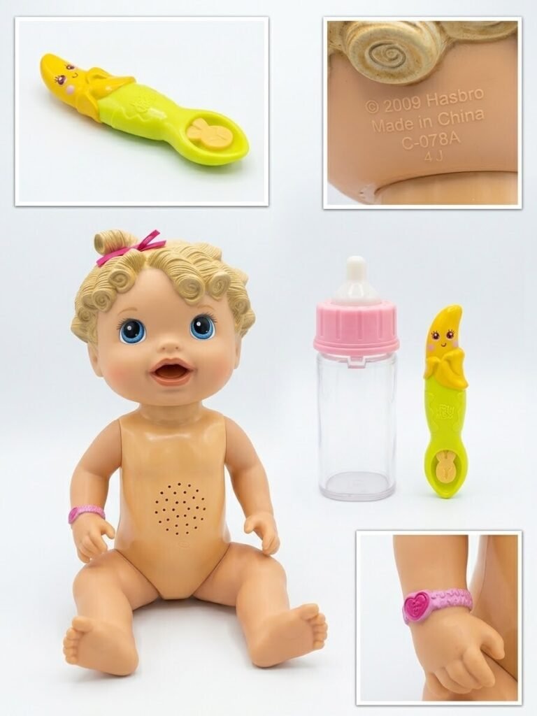 Hasbro Working Baby Alive Baby All Gone Talking Doll With Banana Spoon Bottle