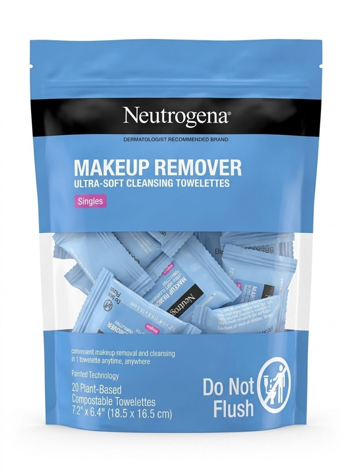3 Pack Neutrogena Makeup Remover Ultra-Soft Cleansing Towelettes Singles - Image 2