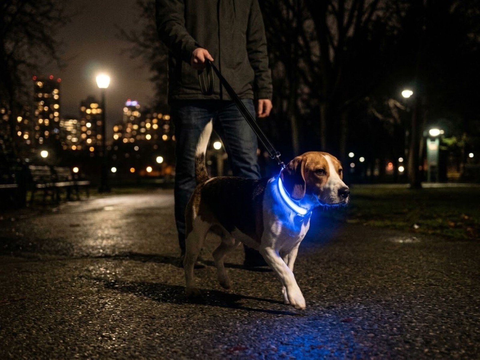 LED Dog Collar Battery Adjustable Light Up Night Safety Collar Gift New - Image 3