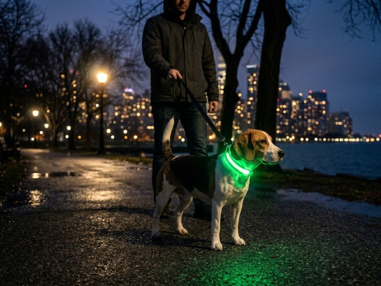 LED Dog Collar Battery Adjustable Light Up Night Safety Collar Gift New - Image 4