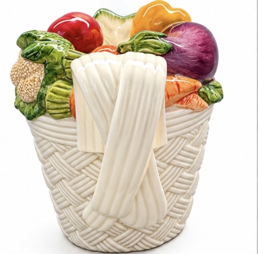 Fitz Floyd Vegetable Garden Basket Pitcher 1.5 Qt 1995 Ceramic 11” Vintage - Image 5