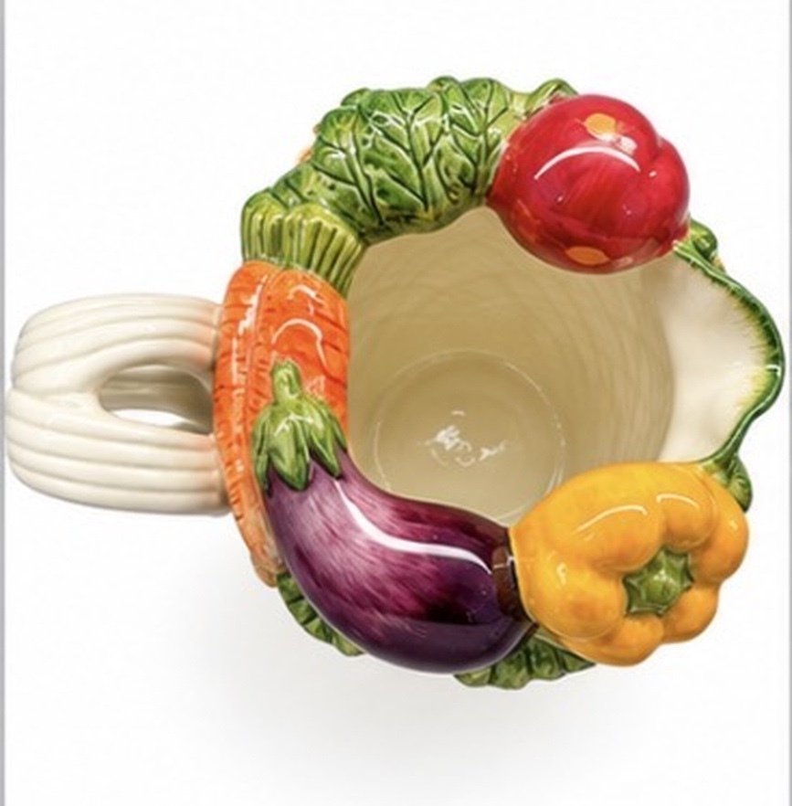 Fitz Floyd Vegetable Garden Basket Pitcher 1.5 Qt 1995 Ceramic 11” Vintage - Image 6
