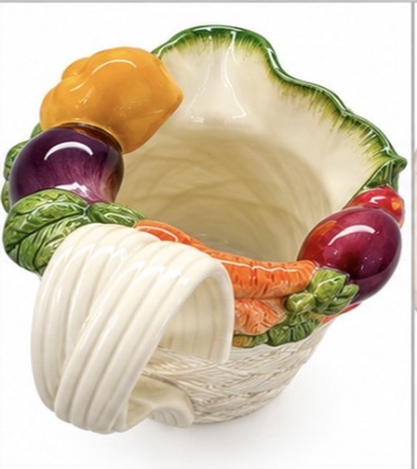 Fitz Floyd Vegetable Garden Basket Pitcher 1.5 Qt 1995 Ceramic 11” Vintage - Image 7