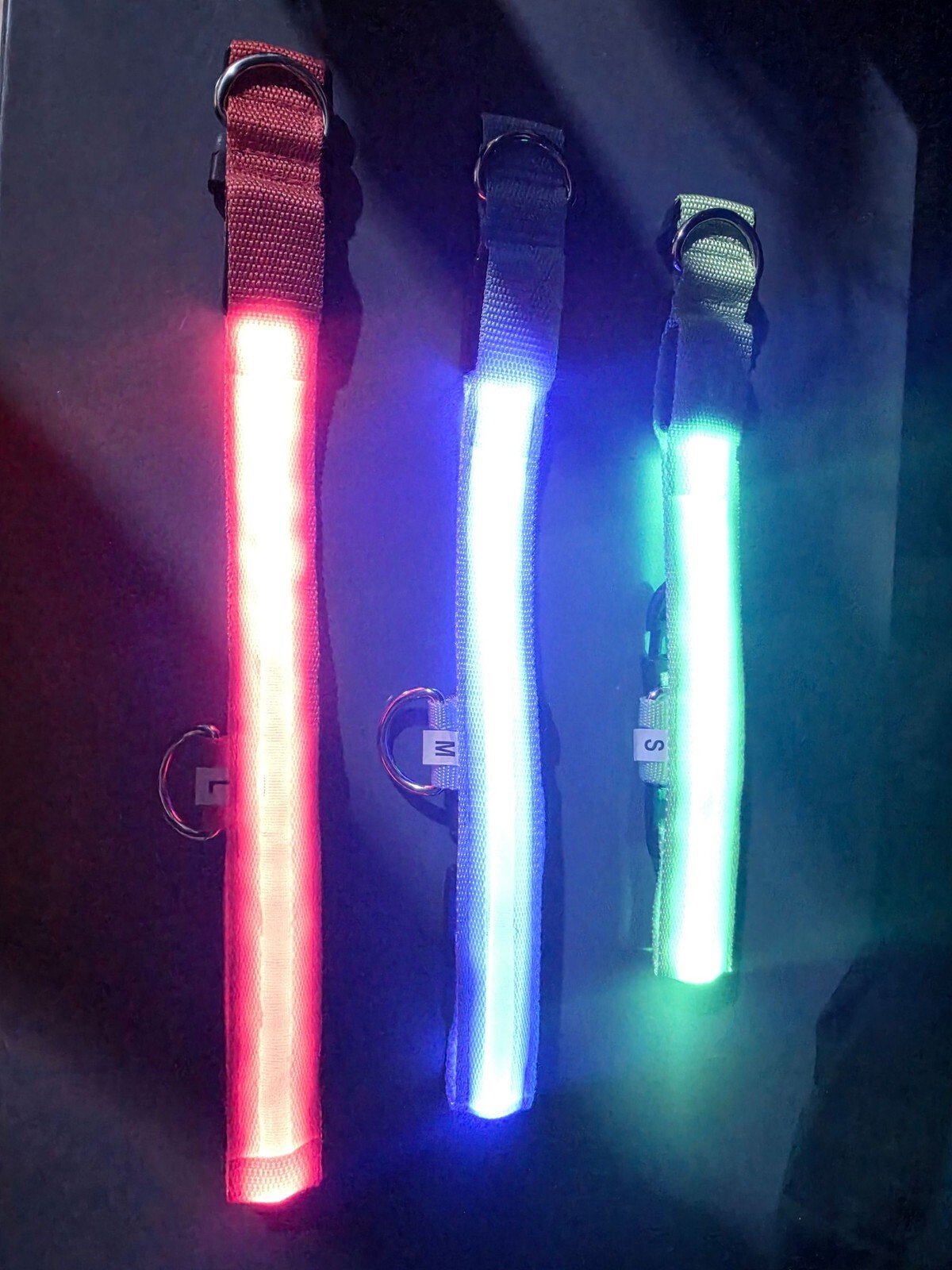 LED Dog Collar Battery Adjustable Light Up Night Safety Collar Gift New - Image 5