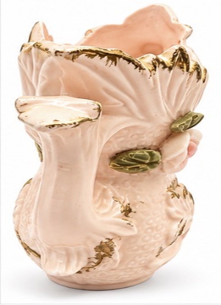 Vintage Empress Japan Pink Porcelain Vase Applied Rose Gold Gilt 4.5” - Image 6