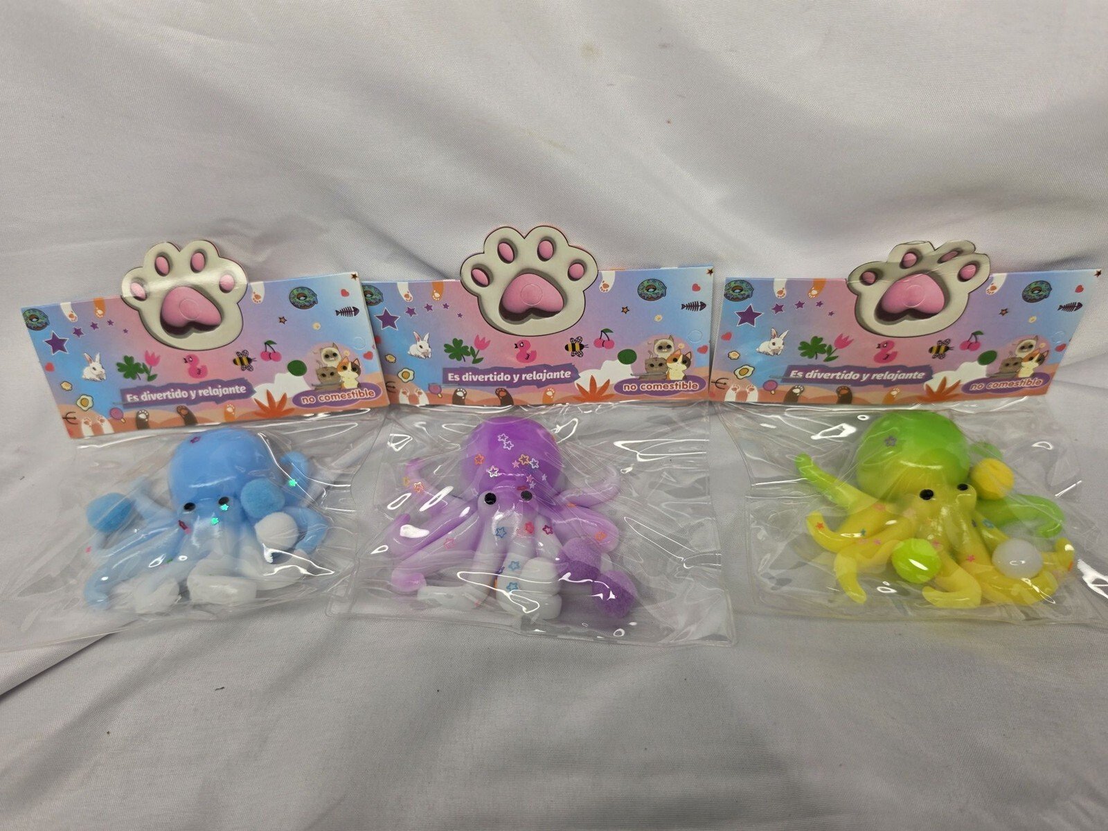 Glitter Octopus Squishy Toy Sensory Fidget Stress Relief Squeeze Ball